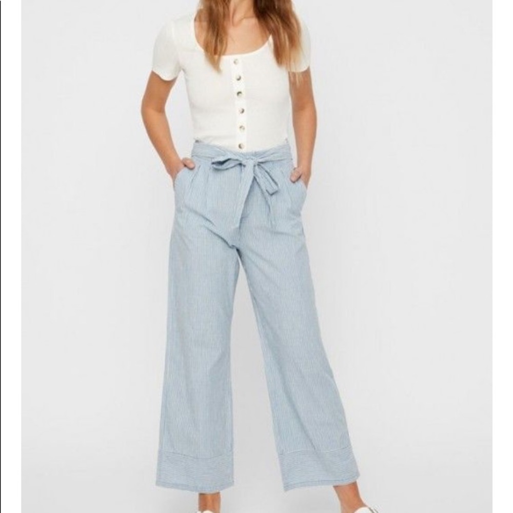 Vero Moda Wide-leg Chambray Pant | L